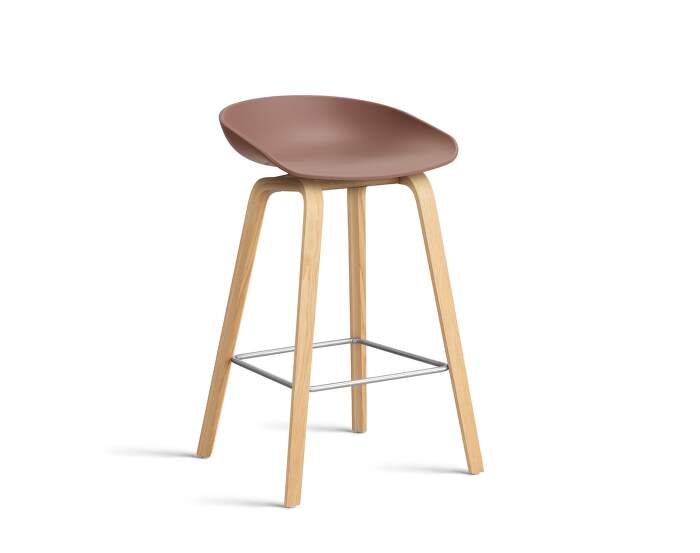 stolicka AAS 32 Bar Stool Low Oak, soft brick