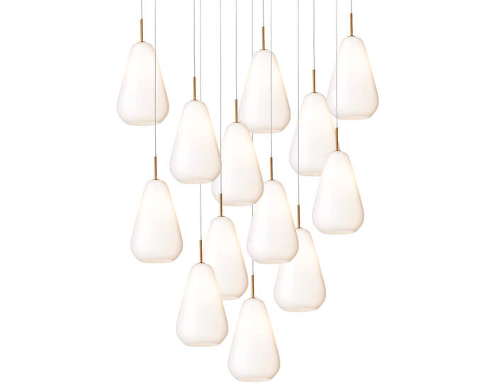 Závěsné svítidlo Anoli 13, nordic gold/opal