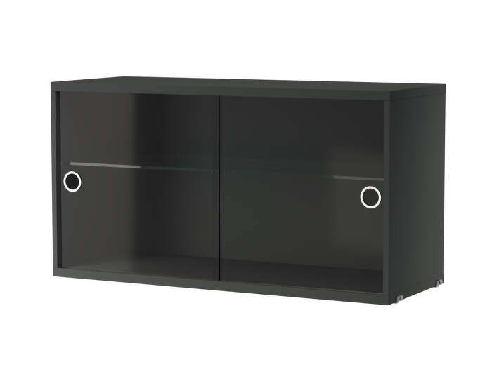 Skříňka Display Cabinet with Sliding Doors, dark grey