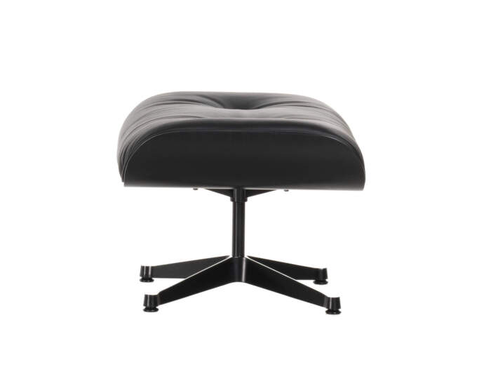 Ottoman Eames Lounge Chestnut Black, Leather Premium F66 Nero
