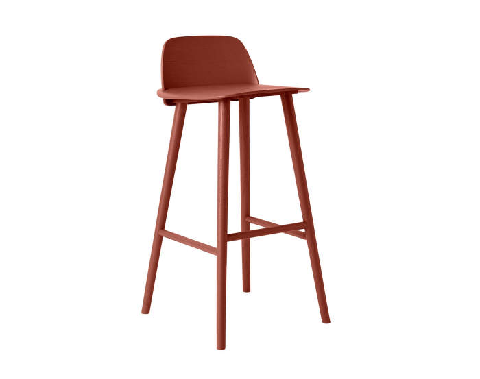 Barová stolička Nerd od Muuto, tmavě červená 75 cm