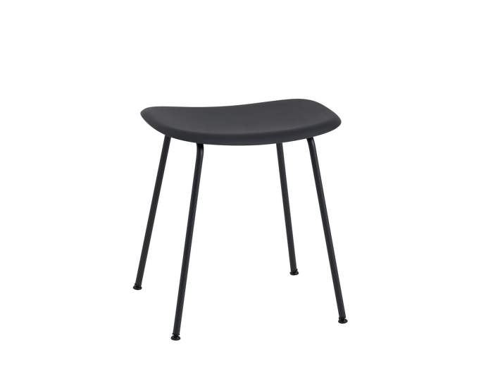 Stolička Fiber Stool s kovovou podnoží, black/black