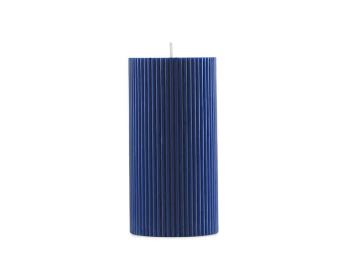 Svíčka Grooved Block Candle, dark blue