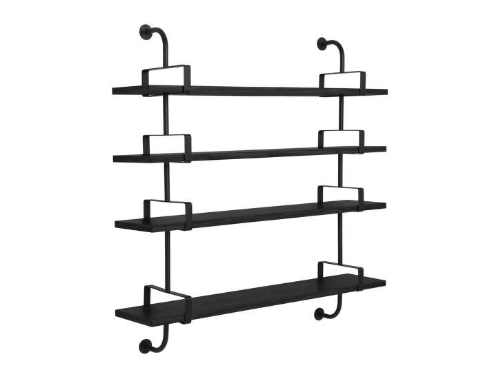 Police Démon 2, 155cm, 4 shelves, black stained ash