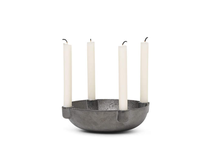 Bowl Candle Holder, black brass