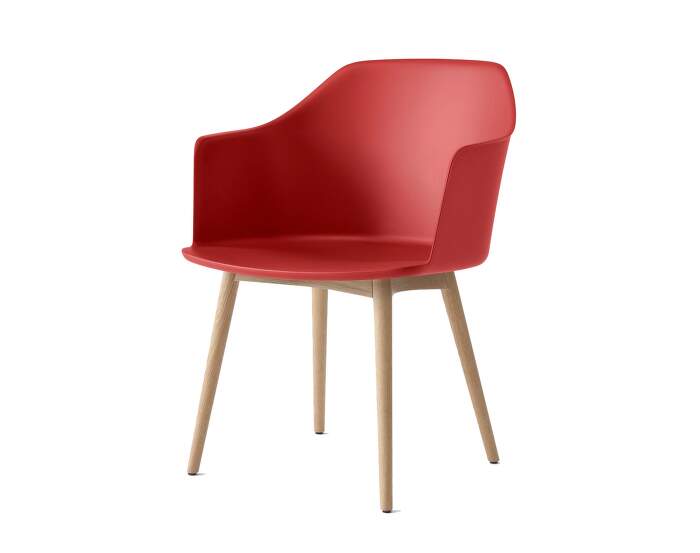 zidle-Rely HW76 Armchair, oak/vermilion red