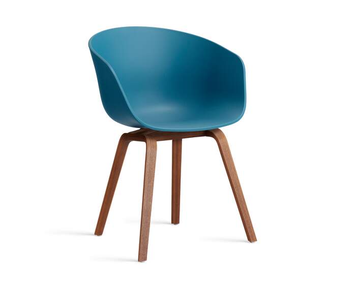 zidle-AAC 22 Chair Walnut, azure blue