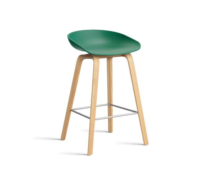 stolicka-AAS 32 Bar Stool Low Oak, teal green