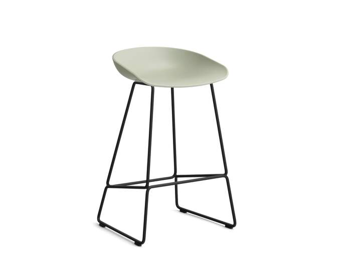 stolicka-AAS 38 Bar Stool Low Black Steel, pastel green