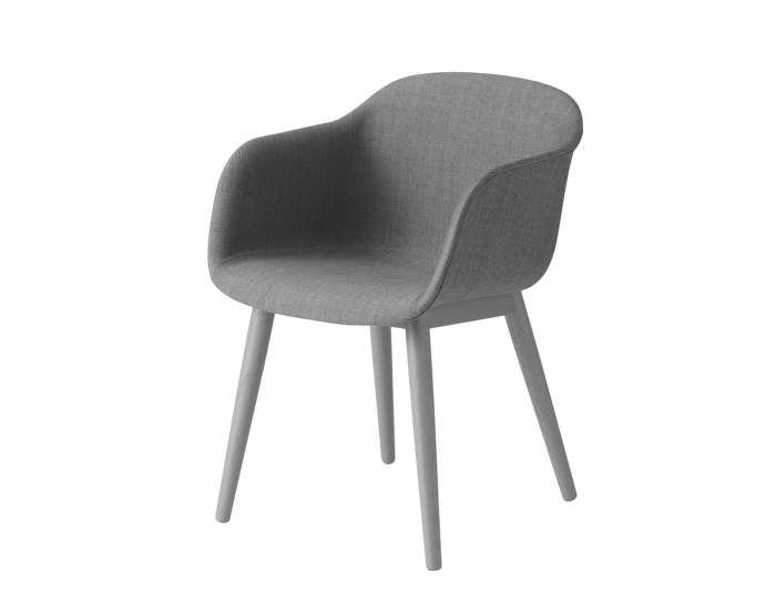 Židle Fiber, čalouněná, šedá