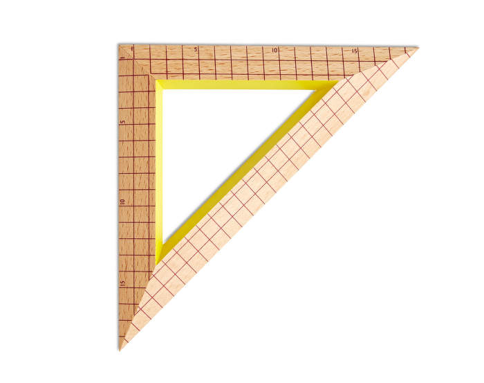 Pravítko Wooden Ruler Triangle od Hay, červená mřížka