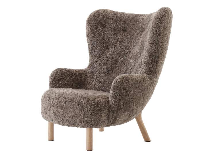 kreslo-Petra VB3 Lounge Chair, oak / sheepskin Sahara
