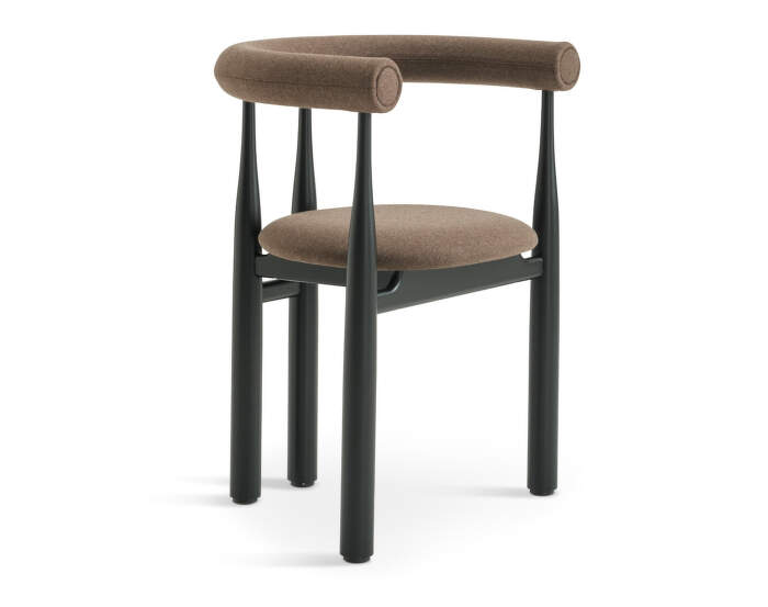 Čalouněná židle Bukowski, black/Wooly Plus 1008
