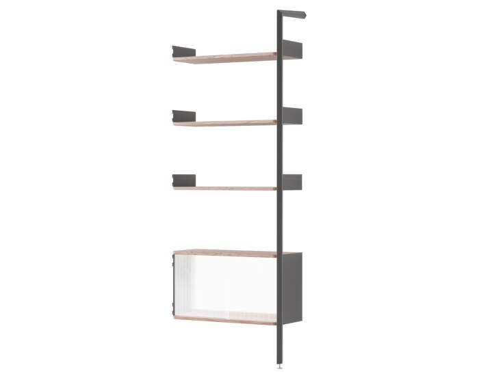 Policová sestava Rombe IF6 se skříňkou, anthracite/lacquered walnut