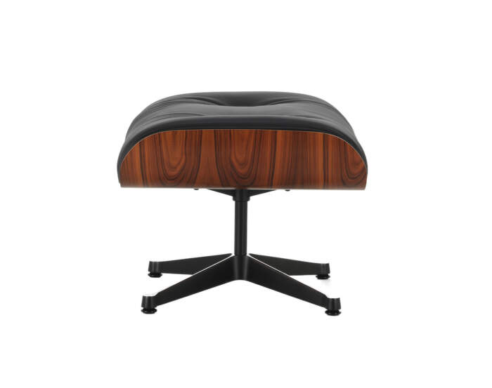 Ottoman Eames Lounge Santos Palisander, Leather Premium F66 Nero