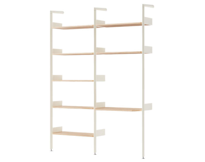 Policová sestava Rombe Konfigurace B, alabaster/lacquered oak