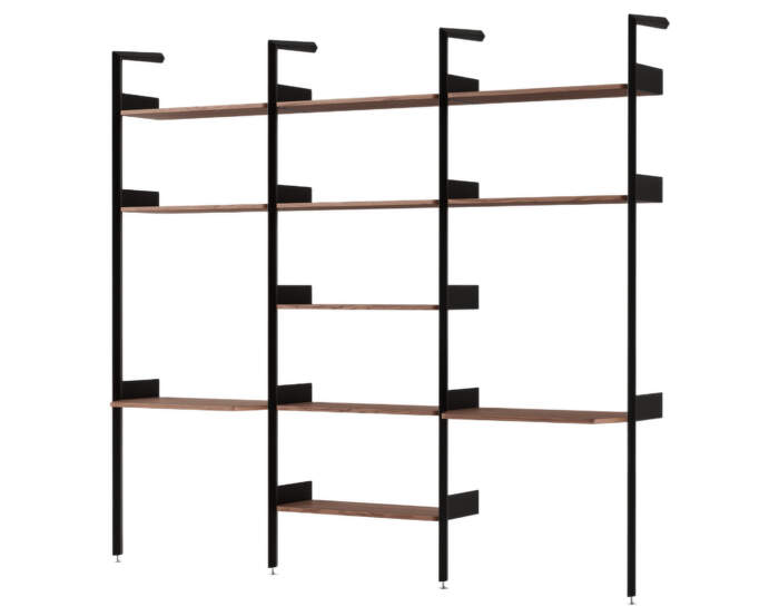 Policová sestava Rombe Konfigurace I, anthracite/lacquered walnut