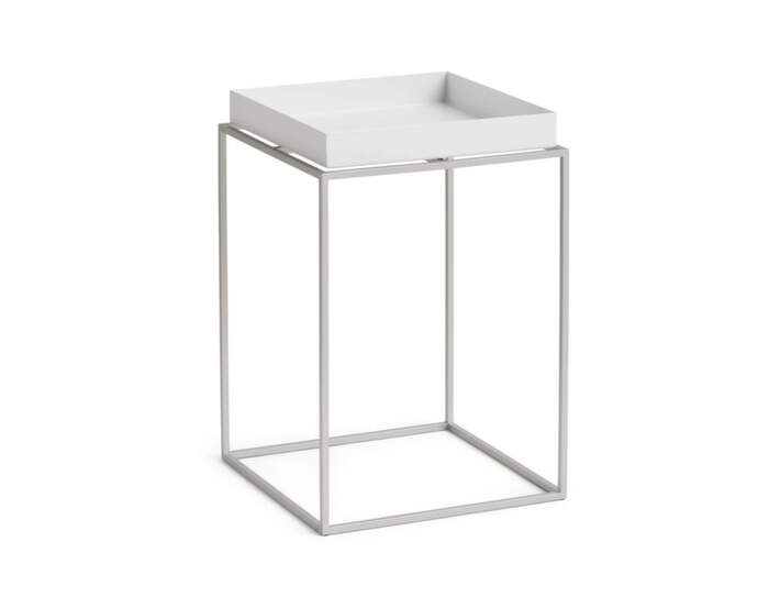 Stolek Tray Table 30x30 High, white / silicon coated base