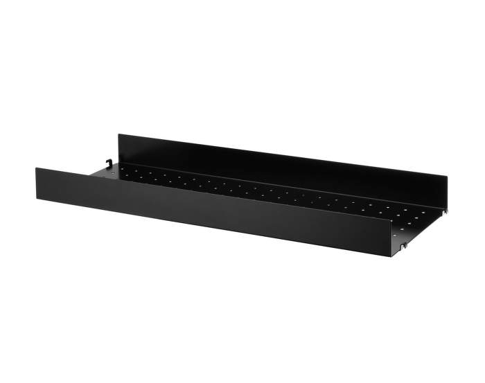 Police String Metal Shelf High Edge 78 x 30, black