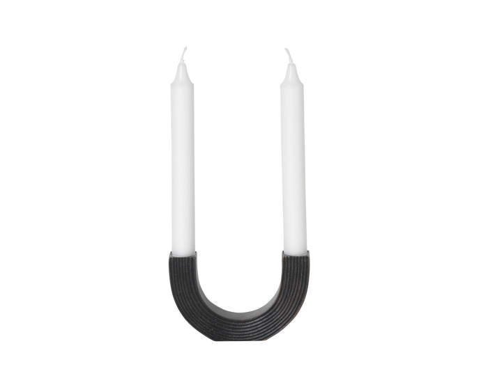 Dvouramenný svícen Arch, black brass