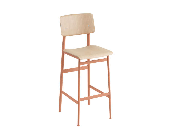 Barová židle Loft 75 cm, dusty rose/oak