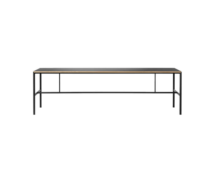 MIES Dinning Table S1, black / black linoleum / oak