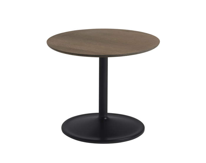 Soft Side Table Ø48 x 40 cm, solid smoked oak / black