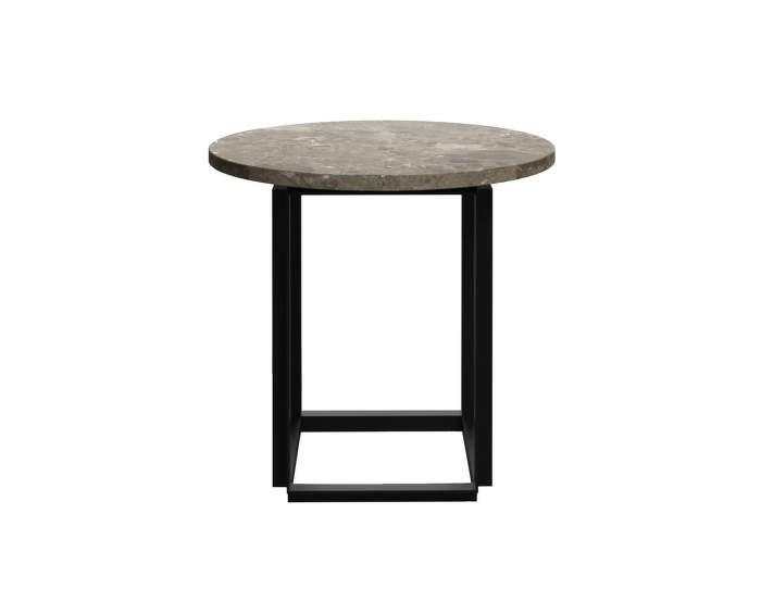 Florence Side Table Ø50 cm, Gris du Marais Marble w. Black Frame