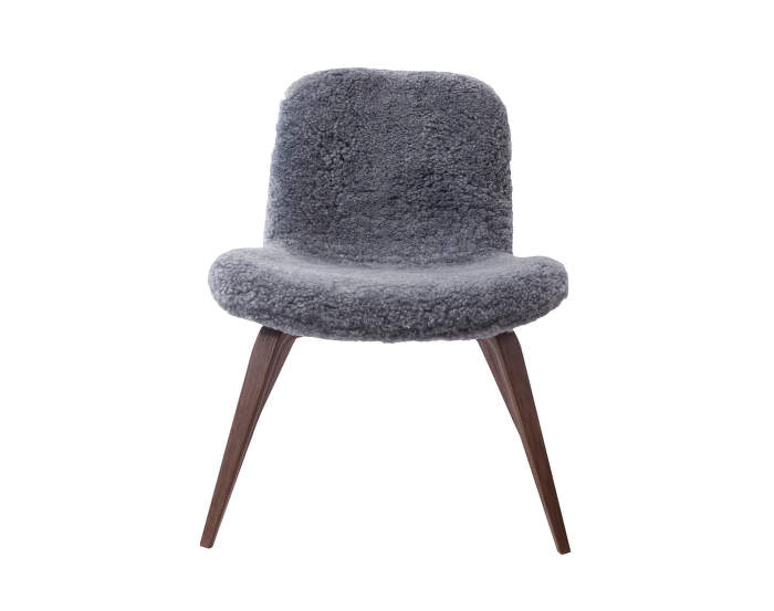 Goose Lounge Chair Dark Stained Oak, Sheepskin Graphite