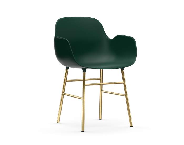 Form Armchair, green/brass