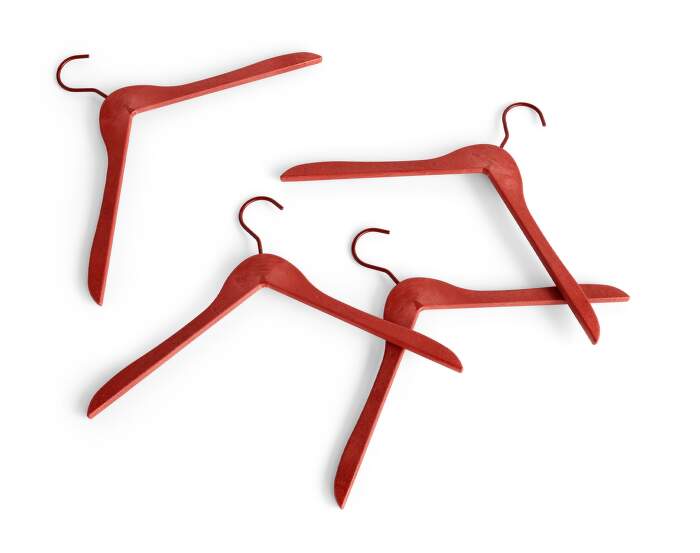 Coat Hanger set 4 ks, cherry red
