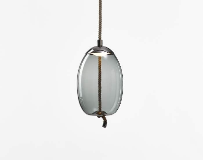 svítidlo Knot Small Uovo PC1036 Lamp, grey / black chrome