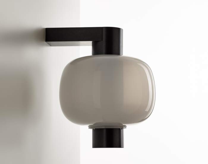 lampa Bonbori Wall Down PC1280 Lamp, opaline / black