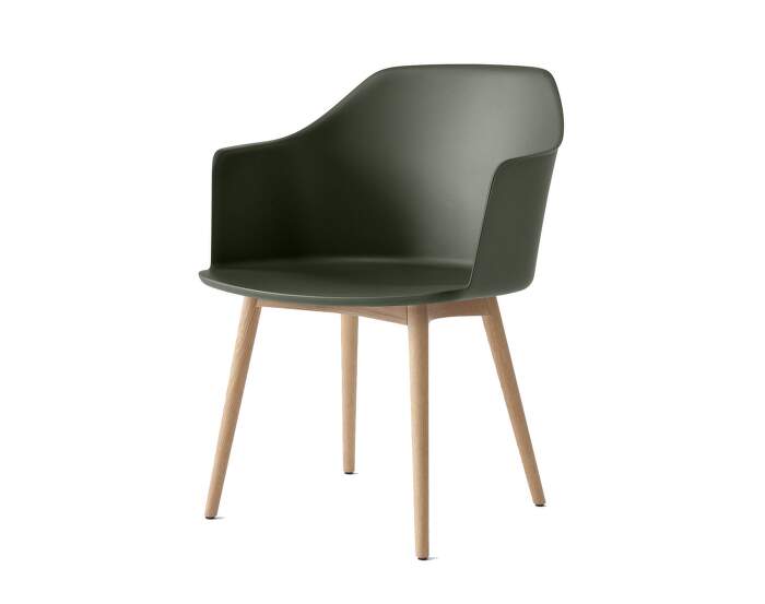 zidle-Rely HW76 Armchair, oak/bronze green