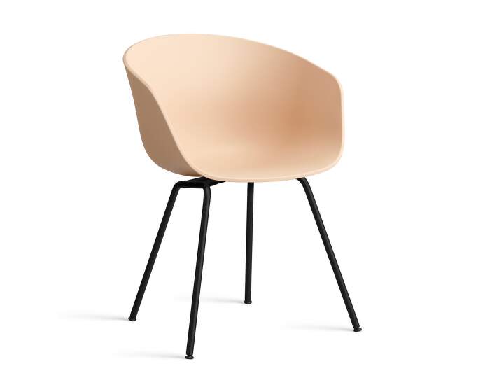 zidle-AAC 26 Chair Black Steel, pale peach