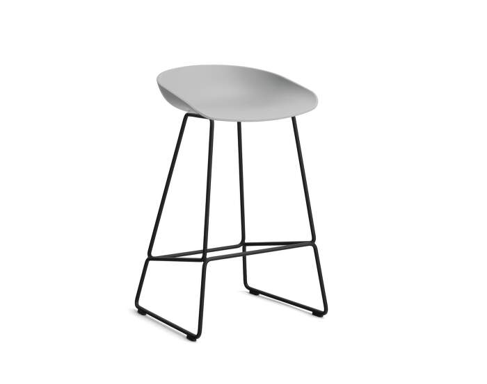 stolicka-AAS 38 Bar Stool Low Black Steel, concrete grey