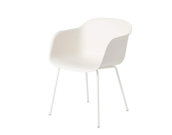 Židle Fiber, s kovovou podnoží, bílá