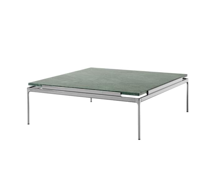 stolek-Sett LN13 Coffee Table, dark chrome  / Verde Guatemala