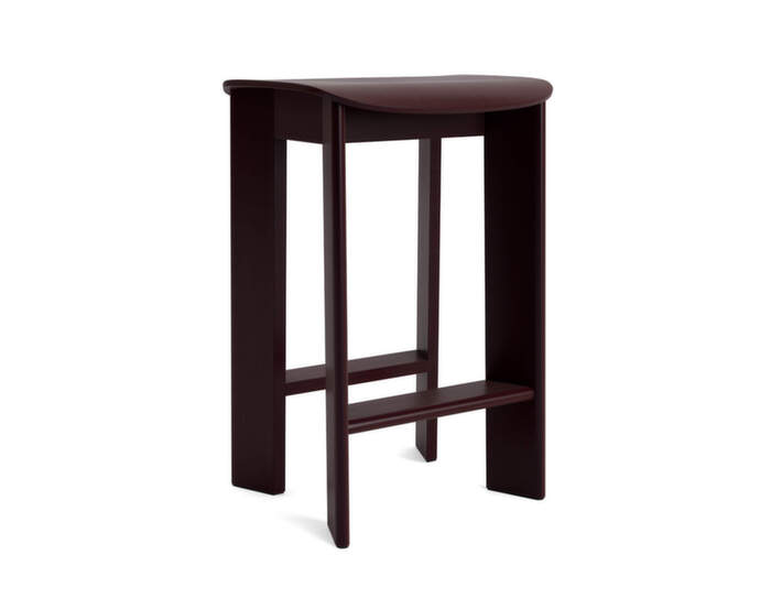 Barová stolička Chisel 30 H65, dark bordeaux lacquered beech