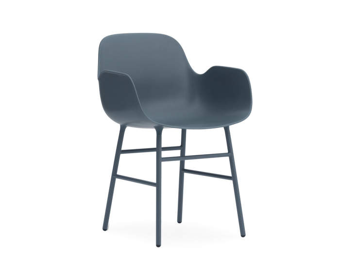 Židle Form s područkami, modrá/ocel