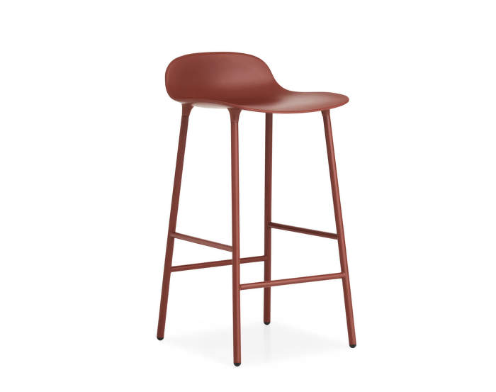 Barová stolička Form, červená/ocel, 75 cm