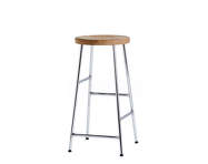 Barová stolička Cornet Low, Chromed Steel / Solid Oak Oiled
