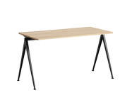 Pracovní stůl Pyramid Table 01, 140 x 65 x 74 cm, black powder coated steel / matt lacquered solid oak