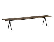 Lavice Pyramid Bench 12 250 cm, black powder coated steel / smoked solid oak