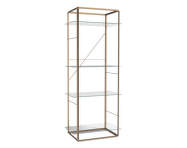 Policová sestava Florence Shelf Large, raw gold frame / clear glass shelves
