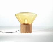 Stolní lampa Muffins WOOD 01 PC849, amber / natural waxed oak