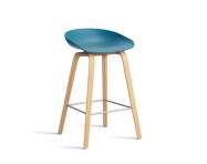 Barová stolička AAS 32 Low Lacquered Oak Veneer, azure blue