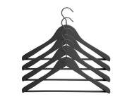Ramínka Soft Coat Hanger Wide Black w. Bar, set 4ks