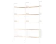 Policová sestava Rombe Konfigurace E, alabaster/lacquered oak