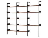 Policová sestava Rombe Konfigurace G, anthracite/lacquered walnut